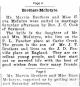 Marriage Announcement of Marvin Brothers and Euva Olene McIntyre