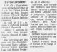 Obituary of Evesse Joseph LeBlanc