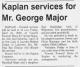 Obituary of George Anthony Major