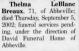 Death Notice of Marie Thelma LeBlanc Breaux