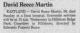 Death Notice of David Reece Martin