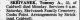 Death Notice of Thomas Anders 'Tommy' Skrivanek Death Notice of Thomas Anders 'Tommy' Skrivanek