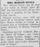 Obituary of Ima Lorene Vincent Doyle