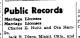 Marriage License Announcement of Charlie Elzo Huitt and Ora Eloise Hamlin Marriage License Announcement of Charlie Elzo Huitt and Ora Eloise Hamlin
