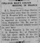 College Man's Cousin Missing in France College Man's Cousin Missing in France