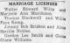 Marriage License Announcement of Johnny Bob Brisbon and Alma Priscilla Nobles Marriage License Announcement of Johnny Bob Brisbon and Alma Priscilla Nobles