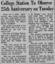 College Station To Observe 25th Anniversary on Tuesday College Station To Observe 25th Anniversary on Tuesday