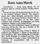 Obituary of Rosie Anna Skrivanek Marek