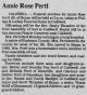 Obituary of Annie Rose Sebesta Pertl