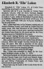 Obituary of Elizabeth Rosalie 'Ella' Drgac Luksa