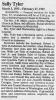 Obituary of Alma Priscilla 'Sally' Nobles Tyler Obituary of Alma Priscilla 'Sally' Nobles Tyler