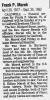 Obituary of Frank Peter Marek