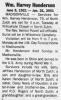 Obituary of William Harvey Henderson