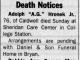 Death Notice of Adolph George 'A.G.' Hronek, Jr.