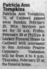 Death Notice of Patricia Ann Dube Tompkins