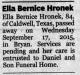 Death Notice of Ella Bernice Loehr Hronek