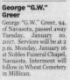 Death Notice of George Washington Greer, Jr.