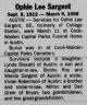 Obituary of Ophie Lee Greer Sargent