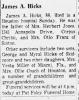 Obituary of James Alfred Hicks