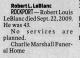 Death Notice of Robert Louis LeBlanc Death Notice of Robert Louis LeBlanc