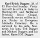 Obituary of Karl Erick Dugger