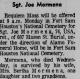 Obituary of Sgt. Joe Guiseppi Mormena