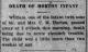 Death Notice of William Arthur Horton Death Notice of William Arthur Horton