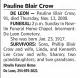 Obituary of Connie Pauline Blair Crow