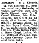 Obituary of B. C. Edwards Obituary of B. C. Edwards