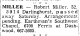 Death Notice of Robert Shirley Miller