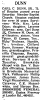 Obituary of Carl Clay Dunn, Sr. Obituary of Carl Clay Dunn, Sr.