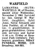 Obituary of Lamantha Ruth Bumgardner Warfield