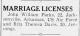 Marriage License Announcement of John William Parks and Rita Theresa Davis