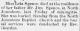Death Notice of Lelia May Spence Death Notice of Lelia May Spence