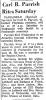 Obituary of Carl Rufus Parrish