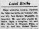 Birth Announcement of richard Eugene Wagner