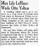 Marriage Announcement of Otto Arthur Yelton and Lily Margaret LeBlanc