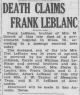 Obituary of Frank Perry LeBlanc