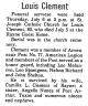 Obituary of Louis Clement