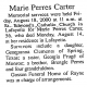 Obituary of Marie Jeanne Perres Carter