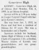 Obituary of Genevieve Estelle Adams High Obituary of Genevieve Estelle Adams High