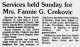 Obituary of Mary Frances 'Fannie' Gunter Crnkovic