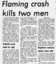 Flaming Crash Kills Two Men