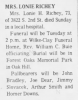 Funeral Services Held for Lonie Hope Greer Richey