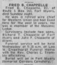 Obituary of Frederick Burrell Chappelle