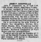 Obituary of John Frederick Chappelle