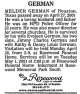 Obituary of Melder Nathaniel German