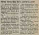 Obituary of Lucile Dance Houston Maurer