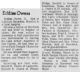 Obituary of Eddies Archie Owers