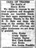 Card of Thanks - Henry Earnest Krohn